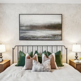 Sleep in style bedroom with a large bed