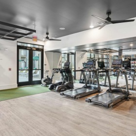 Get your workout on fitness center with exercise equipment